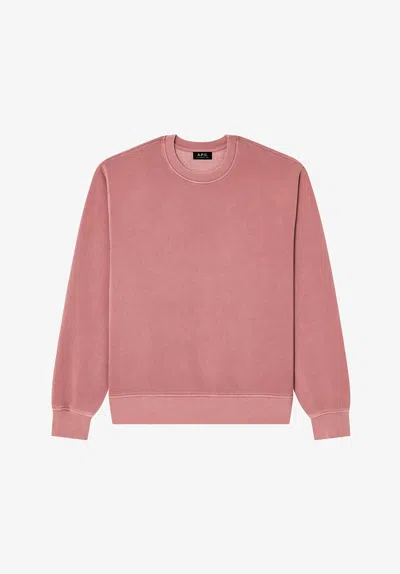 A.p.c. Logo-print Sweatshirt In Pink