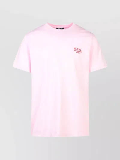 Apc 'raymond' Crew Neck T-shirt In Cotton In Pink