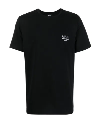 Apc A.p.c. Raymond T Shirt With Embroidered Logo In Black
