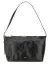 Apc A.p.c. Calfskin Shoulder Bag With Top Handle In Black