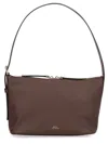 Apc Textured Shoulder Bag Adjustable Strap In Brown
