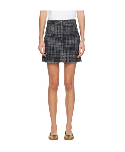 Apc Rebekah Tweed Miniskirt In Black
