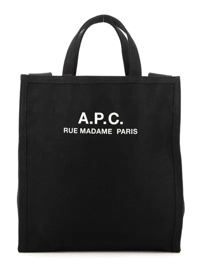 Apc Recovery Logo Printed Shopping Bag In Black