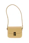 A.p.c. Rectangular Beige Shoulder Bag With Adjustable Strap In Brown