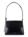 A.p.c. Rectangular Black Handbag With Flap Closure In Black