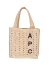 A.p.c. Rectangular Raffia Tote Bag With Sturdy Top Handles In Beige