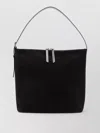A.p.c. Rectangular Suede Shoulder Bag Strap In Black
