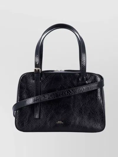 APC RECTANGULAR TEXTURED SHOULDER BAG TOP HANDLES