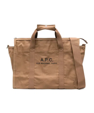 A.p.c. Recuperation Gym Logo-detail Tote Bag In Brown