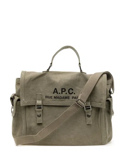 A.p.c. Recuperation Satchel In Green