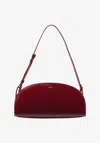 Apc A.p.c. Demi-lune Shoulder Bag In Burgundy