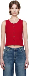 Apc Red Buttoned Tank Top In Gaa Red