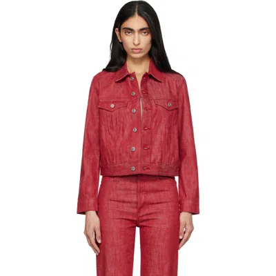 A.p.c. Button-fastening Denim Jacket In Red