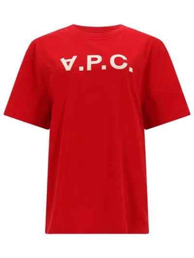 A.p.c. Red Logo Crew Neck T-shirt