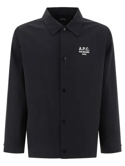 Apc A.p.c. 'regis' Black Cotton Blend Shirt