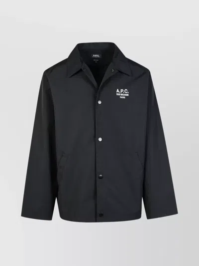 APC 'REGIS' BLACK COTTON BLEND SHIRT