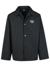 Apc A.p.c. Men Black Polyester Blend Regis Jacket In Black
