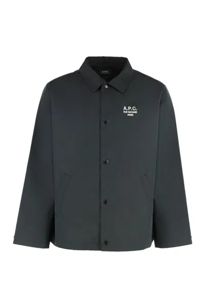 Apc A.p.c. Regis Cotton Blend Overshirt In Black