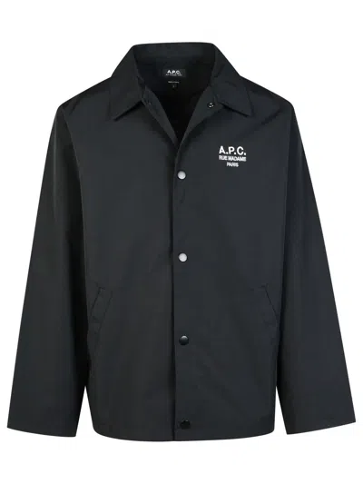 Apc Regis Cotton Blend Overshirt In Black
