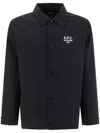 Apc A.p.c. Regis' Black Cotton Blend Shirt In Black