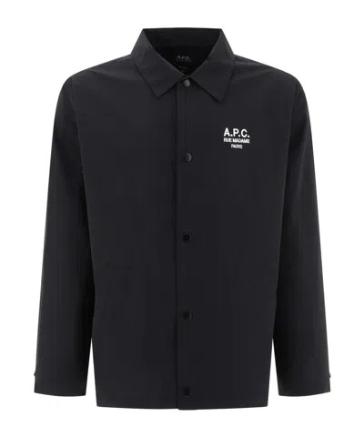 Apc A.p.c. Regis' Black Cotton Blend Shirt