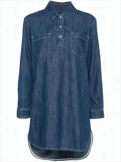 Apc Relaxed Denim Midi Dress In Blue