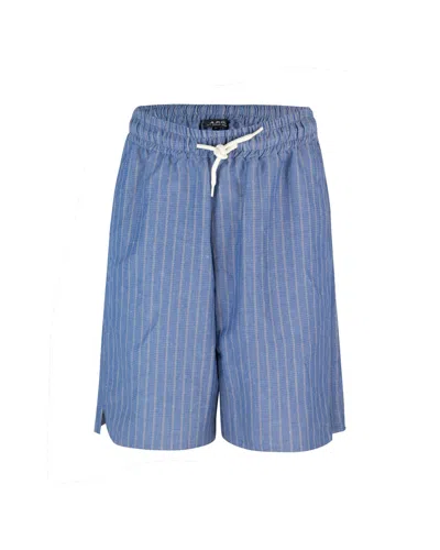 Apc Relaxed-fit Blue Shorts With Adjustable Drawstring