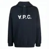 Apc A.p.c. Standard Grand Vpc Cotton Hoodie In Blue