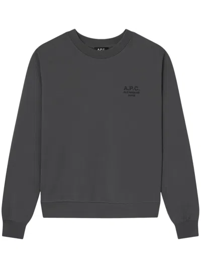 A.p.c. Relaxed Fit Crewneck Sweatshirt In Soft Organic Cotton In Gray