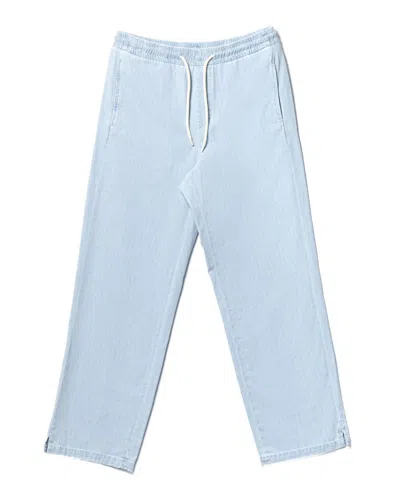 Apc A.p.c. Relaxed Fit Light Blue Pants With Elastic Waistband And Tapered Leg