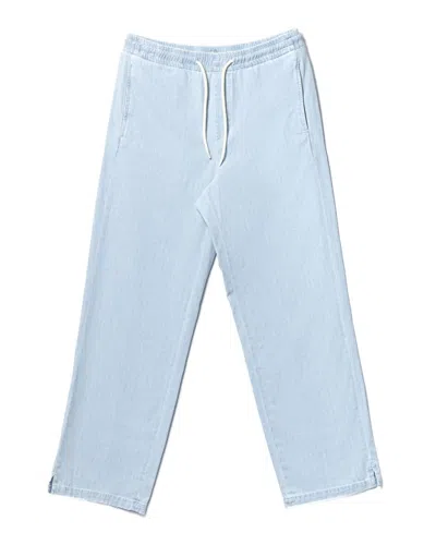 APC RELAXED FIT LIGHT BLUE PANTS WITH ELASTIC WAISTBAND AND TAPERED LEG