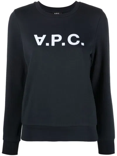 Apc A.p.c. Relaxed-fit Lightweight Cotton Blend Sweatshirt In Black