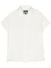 Apc Linen Shirt Collared Neck Short Sleeves In White