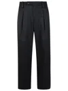 Apc A.p.c. Tailored Black Trousers With Pleated Front And Relaxed Fit In Black
