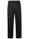 Apc A.p.c. Tailored Black Trousers With Pleated Front And Relaxed Fit In Black