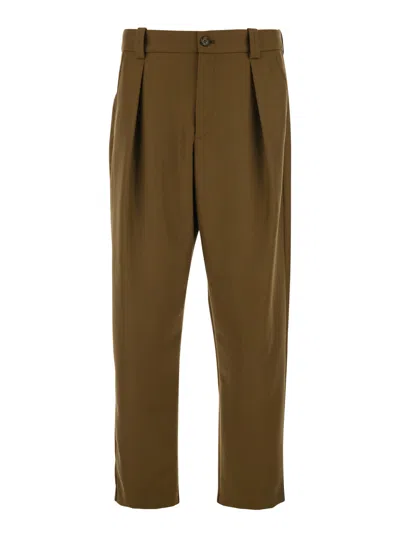 APC RENATO BROWN PANTS WITH FRONT PENCES IN WOOL BLEND MAN
