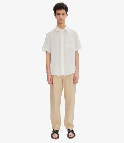 Apc Renato Cotton Straight Fit Pants In Baa - Beige