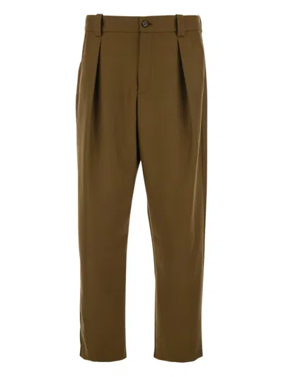 Apc Renato Pleated Trousers In Brown