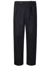 Apc Cotton Pleated Front Pant With Belt Loops In Blue