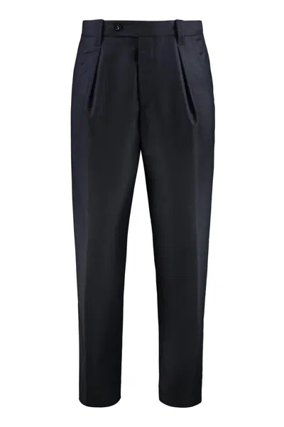 Apc A.p.c. Renato Wool Blend Trousers In Black