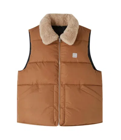 Apc A.p.c. Reversible Sleeveless Puffer Jacket In Brown
