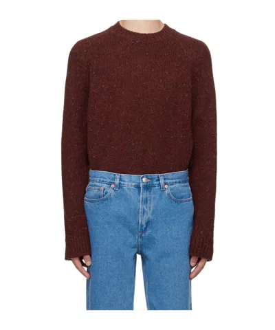 Apc Rib Round-neck Sweater In Brown