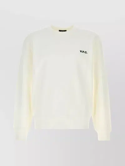 Apc Ribbed Crew Neck Long Sleeve T-shirt In White