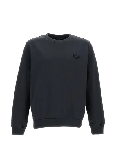 Apc A.p.c. Logo Embroidered Crewneck Sweatshirt In Black
