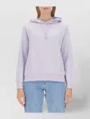 Apc Ribbed Hooded Sweatshirt With Drawstring In Purple