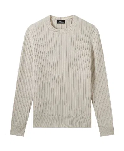 Apc Ribbed-knit Long-sleeve Top In Nude