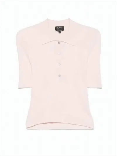 Apc Ribbed Knit Sweater In Pink