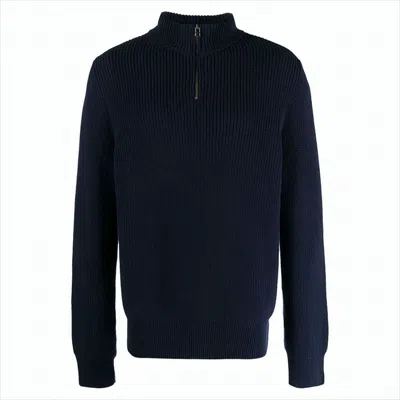 Apc Ribbed Knit Turtleneck Sweater In Blue