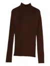 Apc Ribbed Turtleneck Sweater In Brown