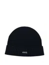 Apc Ribbed Wool Beanie In Black